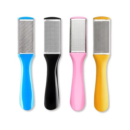 Pedicure Foot Filer Callus Hard & Dead Skin Remover Foot Scraper Double Sided Scrubber Heel Care Plastic Handle